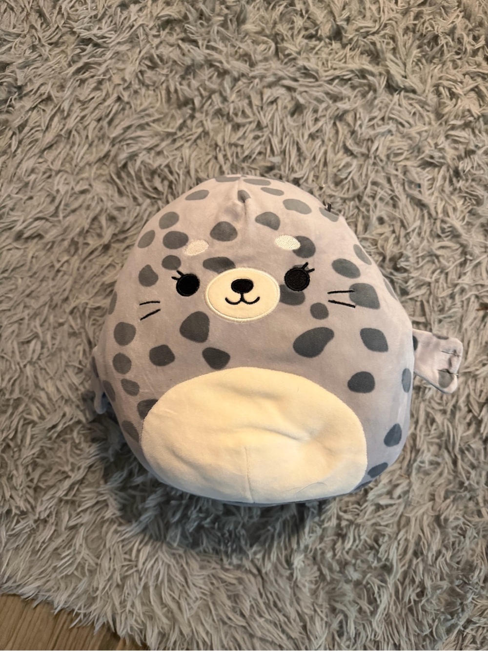 Squishmallows Gray and Dark Gray Spotted Seal Plush